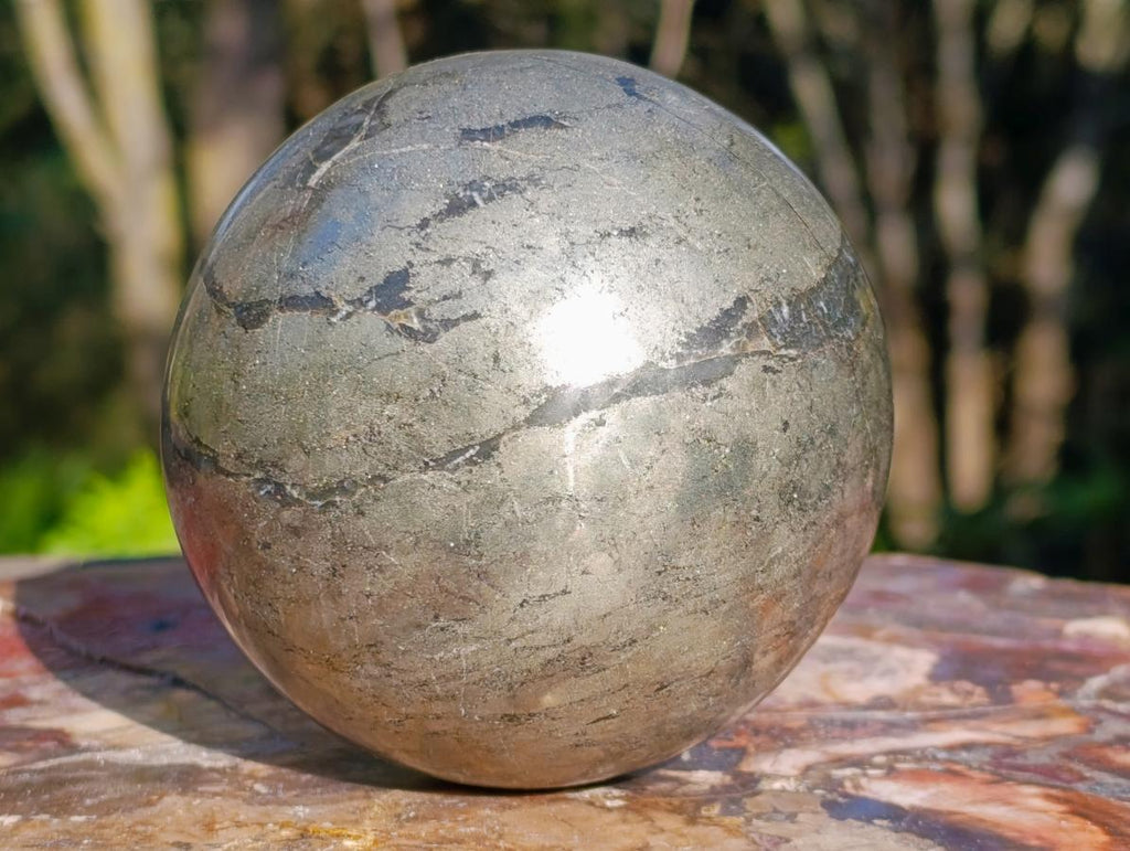Polished Large Basalt Pharaoh Stone Sphere x 1 From Iron Duke Mine, Zimbabwe - Toprock Gemstones and Minerals 