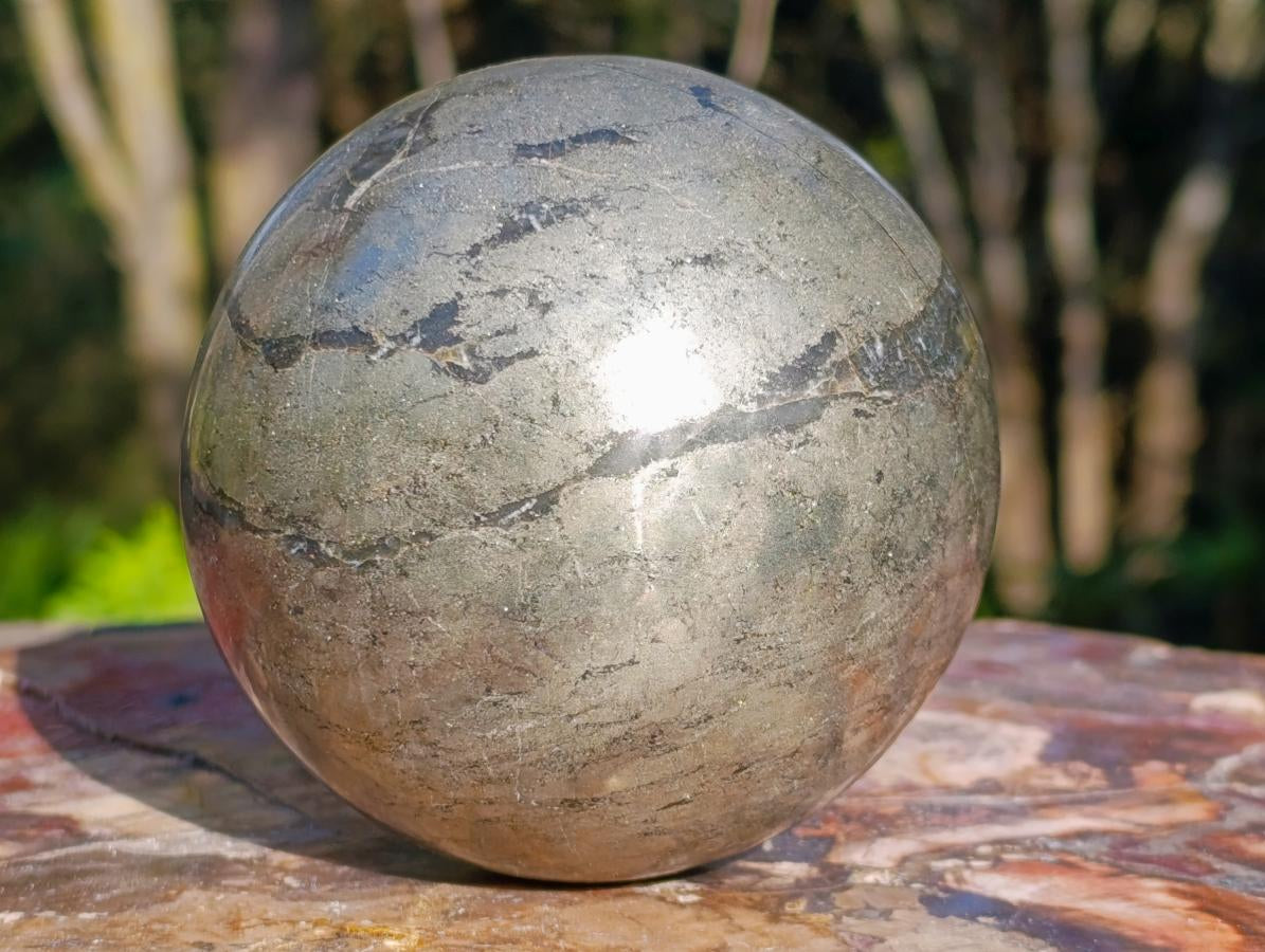 Polished Large Basalt Pharaoh Stone Sphere x 1 From Iron Duke Mine, Zimbabwe - Toprock Gemstones and Minerals 