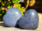 Polished Lazulite Hearts x 6 From Madagascar