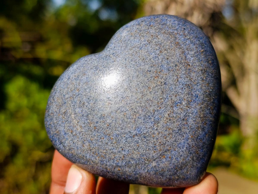 Polished Lazulite Hearts x 6 From Madagascar