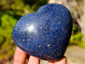 Polished Lazulite Hearts x 6 From Madagascar