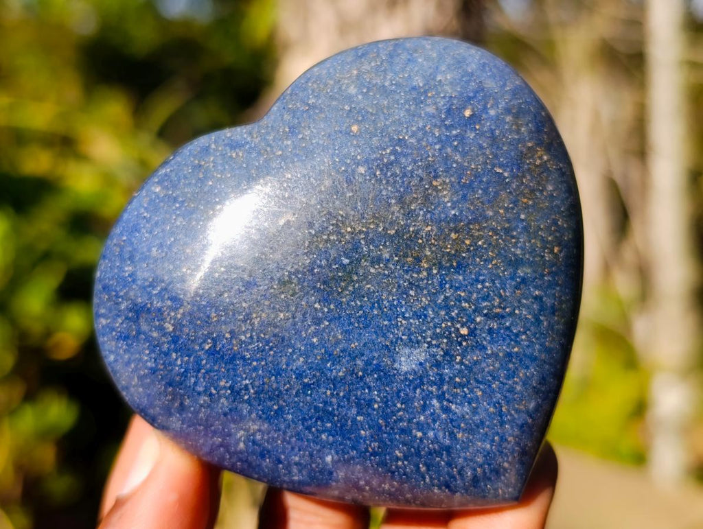 Polished Lazulite Hearts x 6 From Madagascar