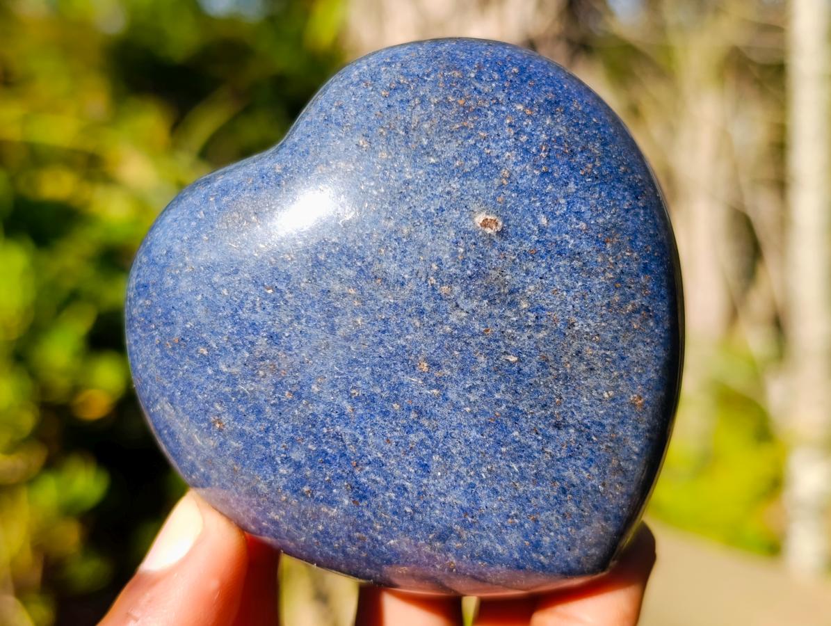 Polished Lazulite Hearts x 6 From Madagascar