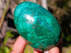 Polished Flower Banded Malachite Gemstone Eggs x 4 From Congo - Toprock Gemstones and Minerals 