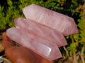 Polished Double Terminated Gemmy Rose Quartz Crystals x 6 From Madagascar