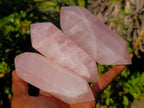 Polished Double Terminated Gemmy Rose Quartz Crystals x 6 From Madagascar
