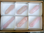 Polished Double Terminated Gemmy Rose Quartz Crystals x 6 From Madagascar