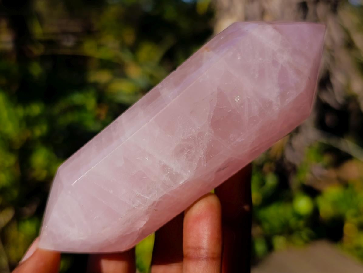 Polished Double Terminated Gemmy Rose Quartz Crystals x 6 From Madagascar