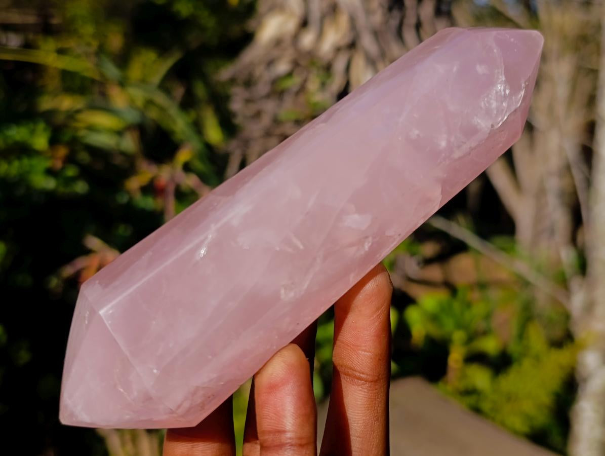 Polished Double Terminated Gemmy Rose Quartz Crystals x 6 From Madagascar