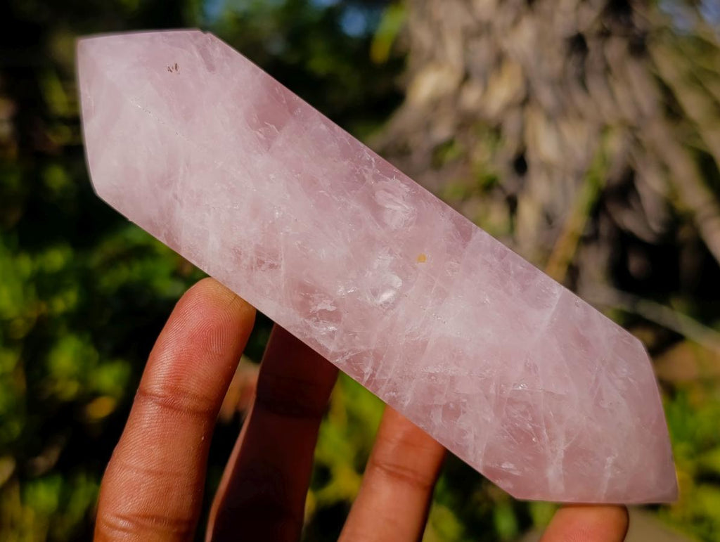 Polished Double Terminated Gemmy Rose Quartz Crystals x 6 From Madagascar
