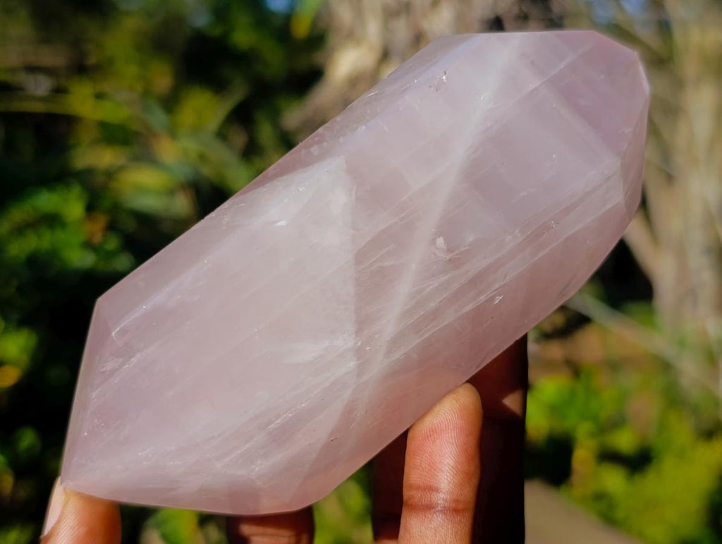 Polished Double Terminated Gemmy Rose Quartz Crystals x 6 From Madagascar