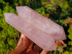 Polished Double Terminated Gemmy Rose Quartz Crystals x 6 From Madagascar