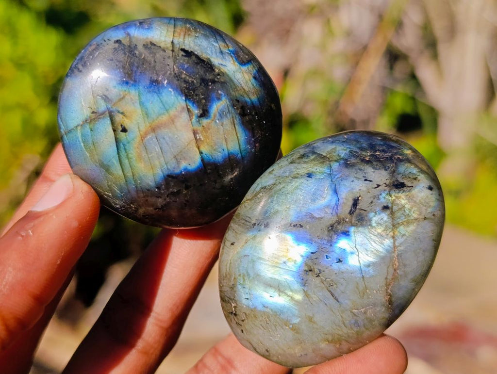 Polished Labradorite Palm Stones x 24 From Madagascar - Toprock Gemstones and Minerals 