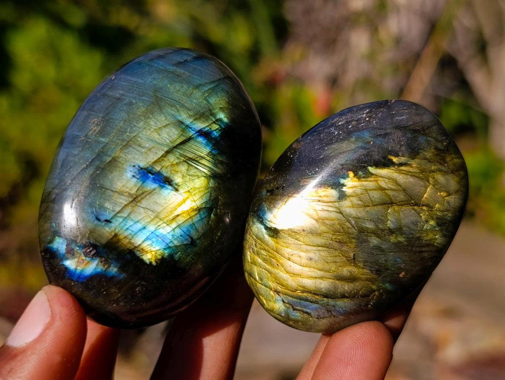 Polished Labradorite Palm Stones x 24 From Madagascar - Toprock Gemstones and Minerals 