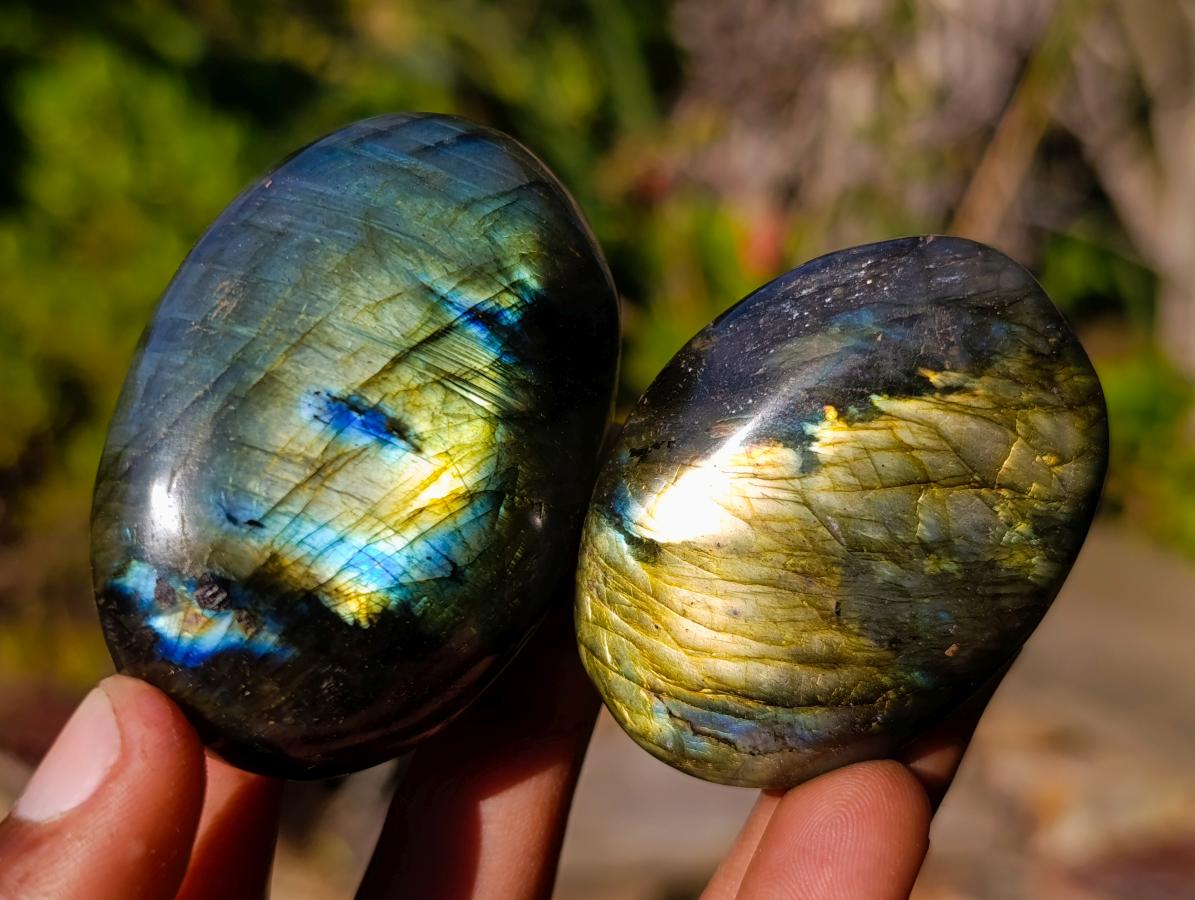Polished Labradorite Palm Stones x 24 From Madagascar - Toprock Gemstones and Minerals 