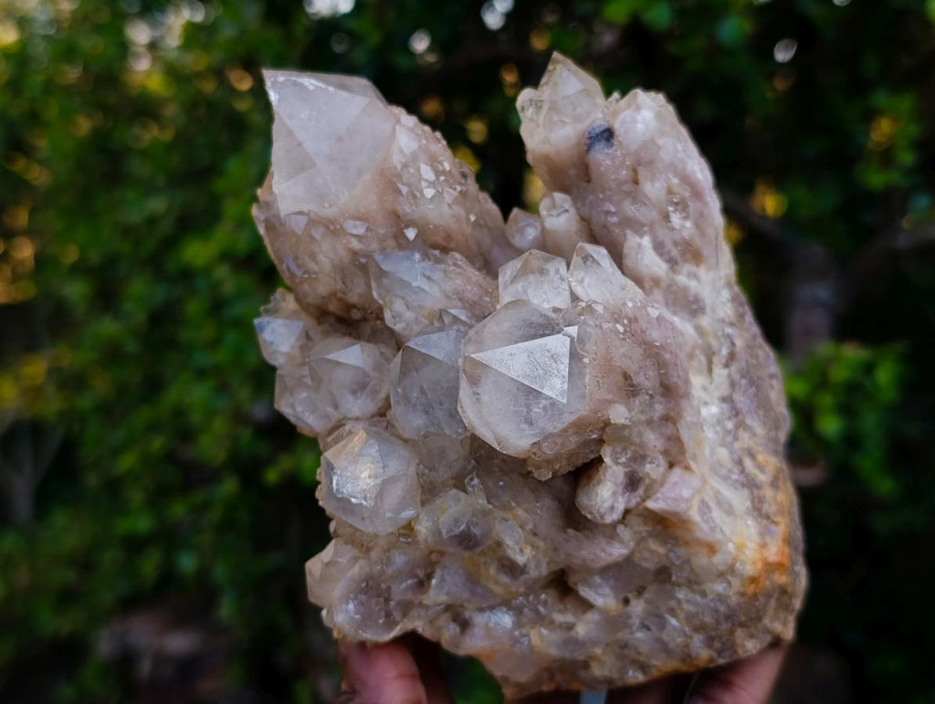 Natural Cascading White Phantom Smokey Luena Quartz Cluster x 1 From Luena, Congo - Toprock Gemstones and Minerals 