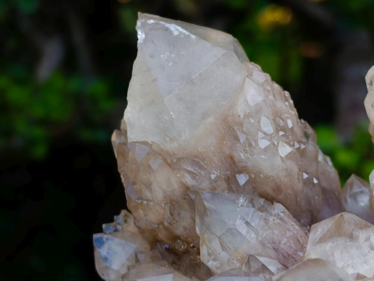 Natural Cascading White Phantom Smokey Luena Quartz Cluster x 1 From Luena, Congo - Toprock Gemstones and Minerals 