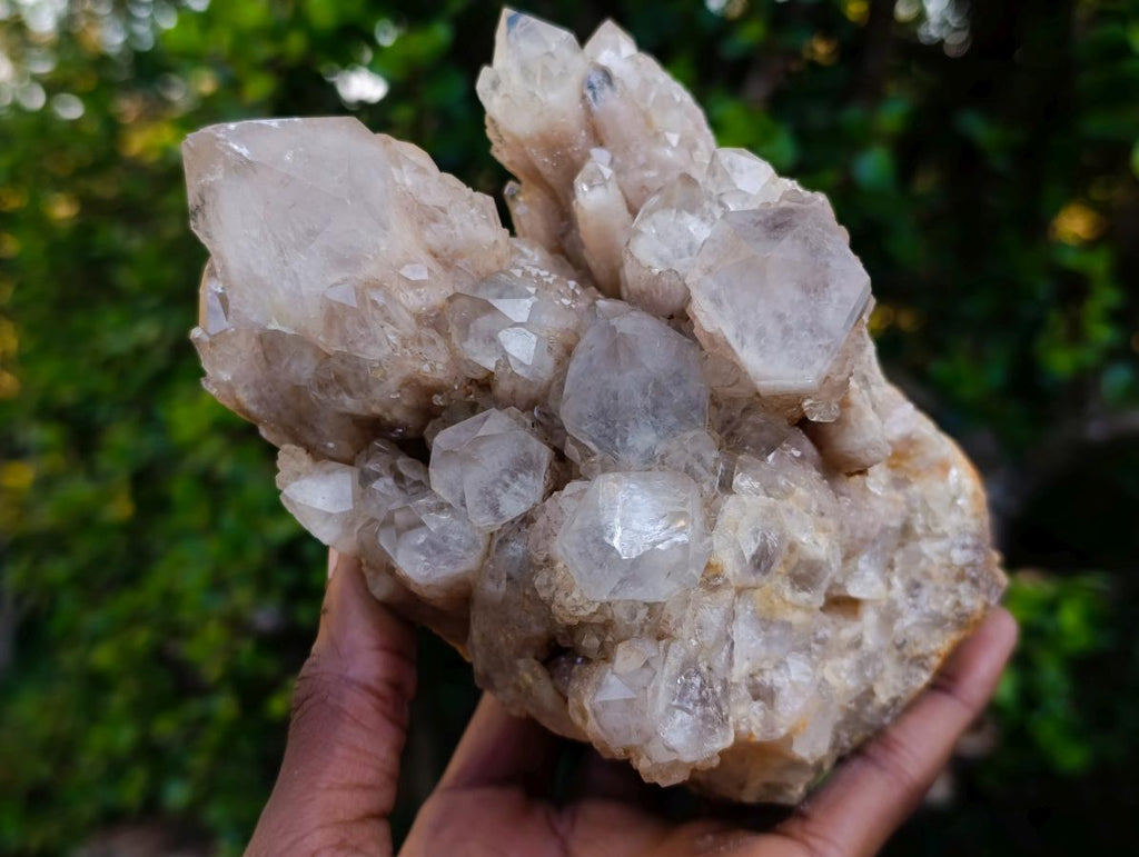 Natural Cascading White Phantom Smokey Luena Quartz Cluster x 1 From Luena, Congo - Toprock Gemstones and Minerals 