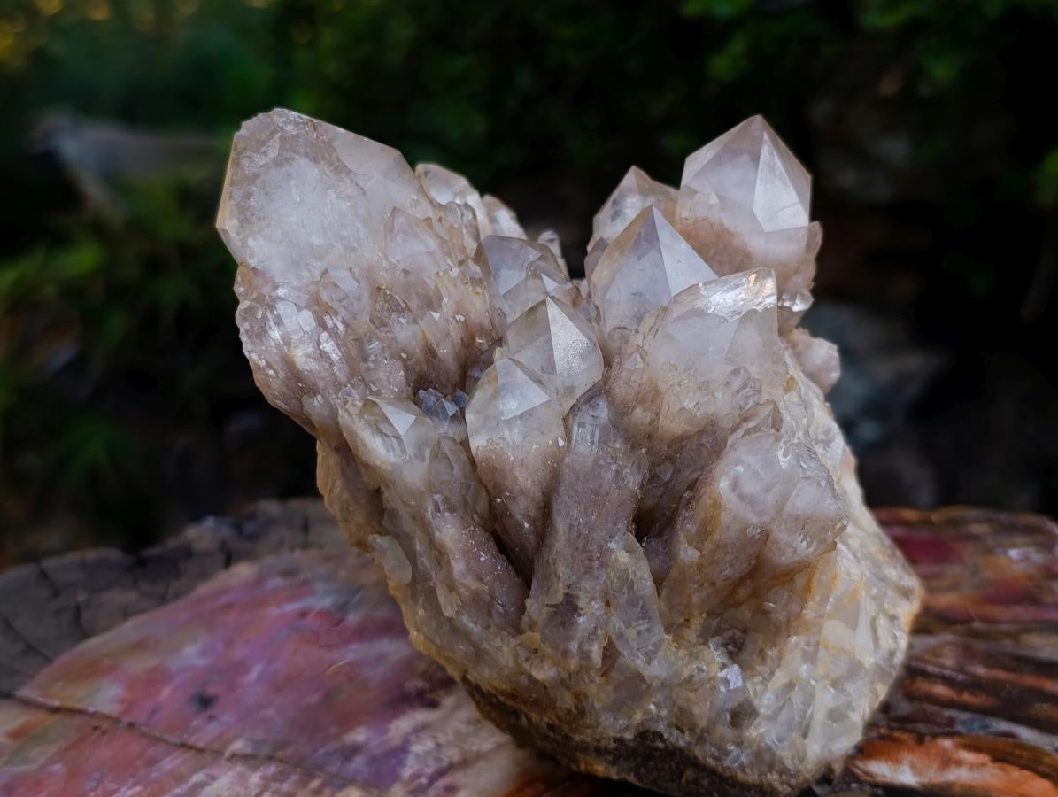 Natural Cascading White Phantom Smokey Luena Quartz Cluster x 1 From Luena, Congo - Toprock Gemstones and Minerals 