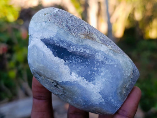 Polished Blue Lace Agate Standing Display Pieces x 4 From Nsanje, Malawi - Toprock Gemstones and Minerals 