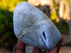 Polished Blue Lace Agate Standing Display Pieces x 4 From Nsanje, Malawi - Toprock Gemstones and Minerals 