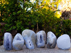 Polished Blue Lace Agate Standing Display Pieces x 4 From Nsanje, Malawi - Toprock Gemstones and Minerals 