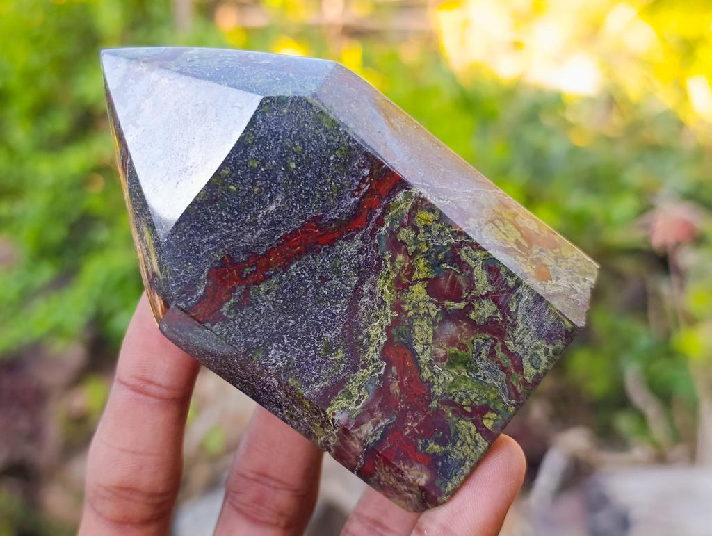 Polished Bastite Dragonsblood Stone Display Crystal Points x 6 From Tshipise, South Africa - Toprock Gemstones and Minerals 