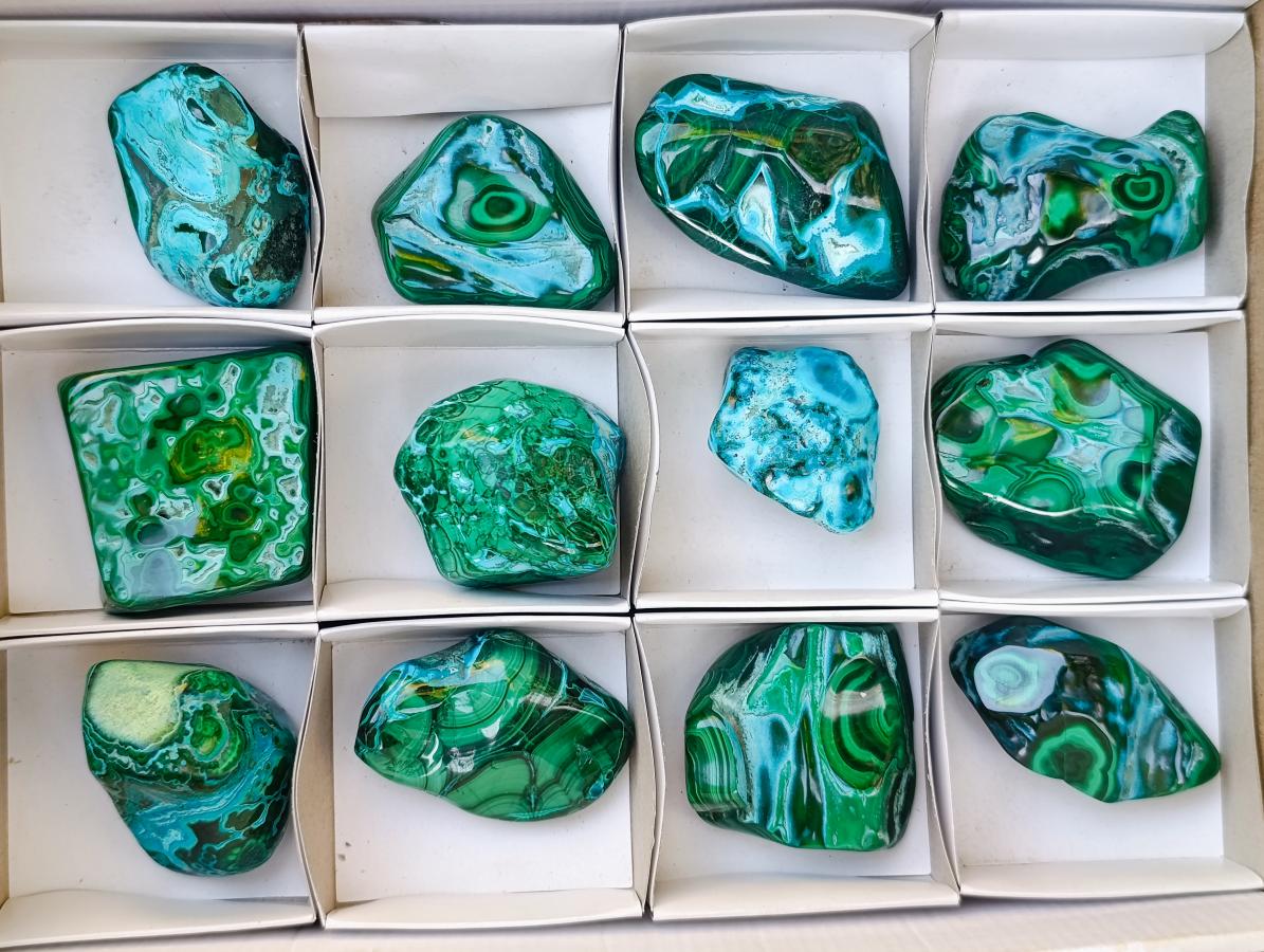 Polished Malacolla Free Forms x 12 From Kulukuluku, Congo - Toprock Gemstones and Minerals 