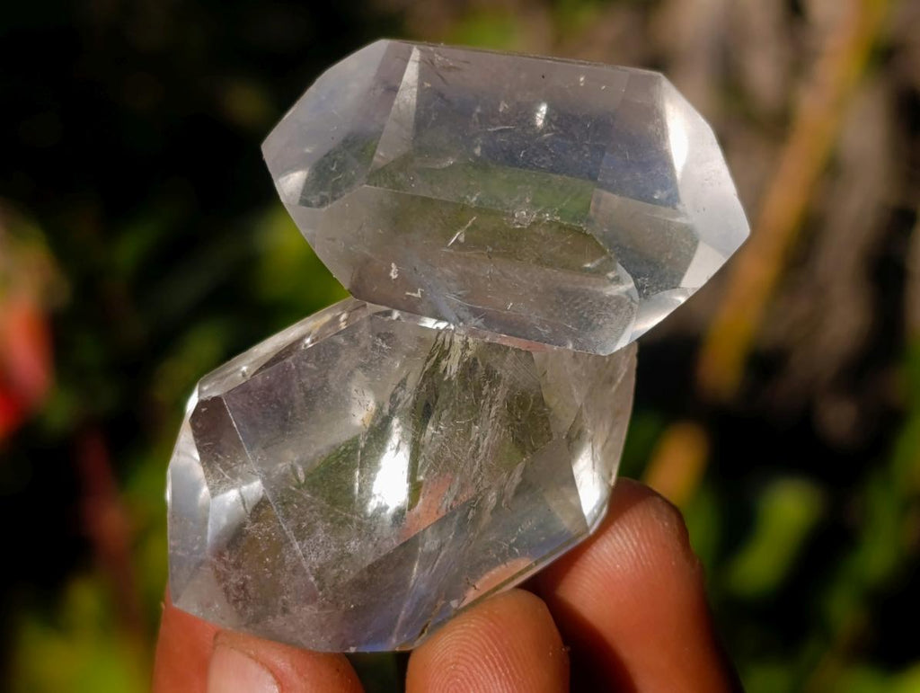 Polished Double Terminated Clear Quartz Pendant Crystals x 35 From Madagascar - Toprock Gemstones and Minerals 