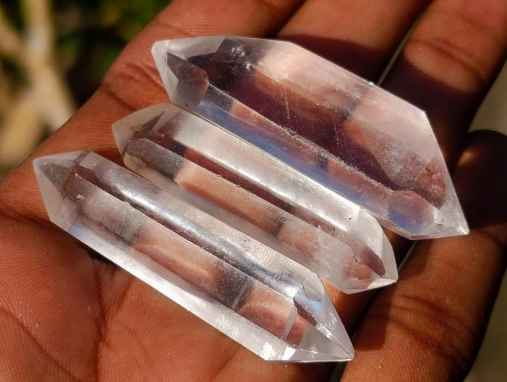Polished Double Terminated Clear Quartz Pendant Crystals x 35 From Madagascar - Toprock Gemstones and Minerals 