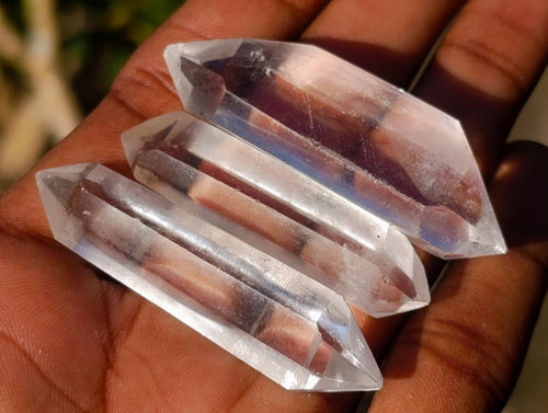 Polished Double Terminated Clear Quartz Pendant Crystals x 35 From Madagascar - Toprock Gemstones and Minerals 