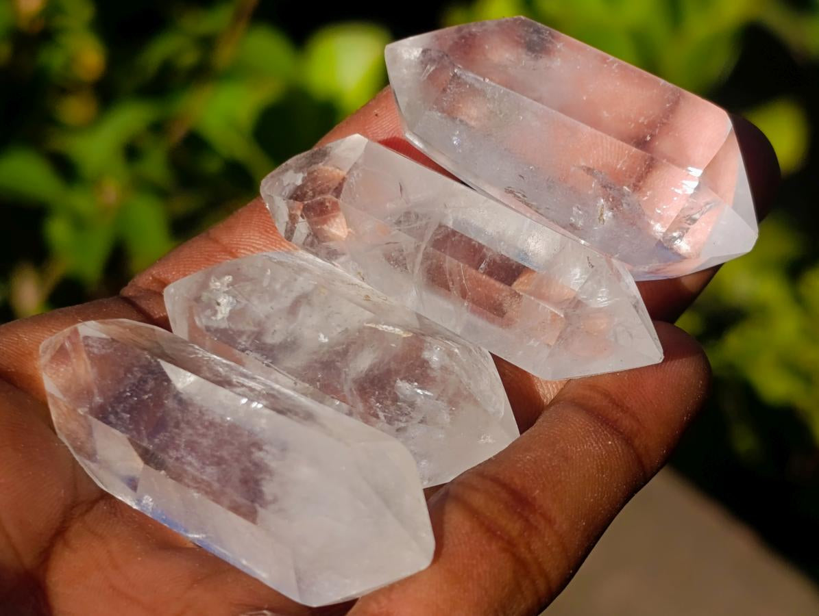 Polished Double Terminated Clear Quartz Pendant Crystals x 35 From Madagascar - Toprock Gemstones and Minerals 