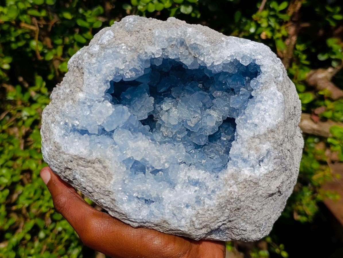 Natural Large Blue Celestite Geode Specimen x 1 From Sakoany, Madagascar - Toprock Gemstones and Minerals 