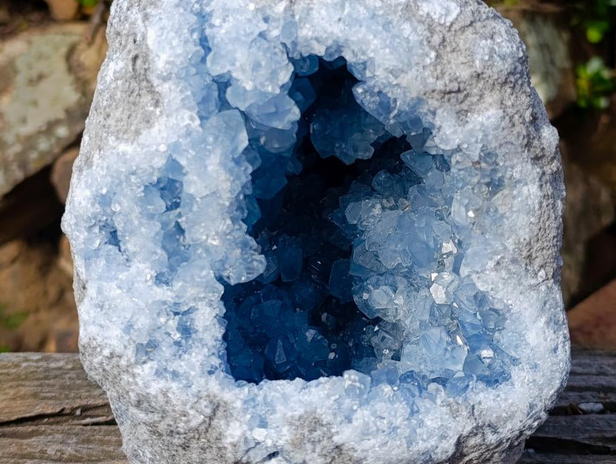 Natural Large Blue Celestite Geode Specimen x 1 From Sakoany, Madagascar - Toprock Gemstones and Minerals 