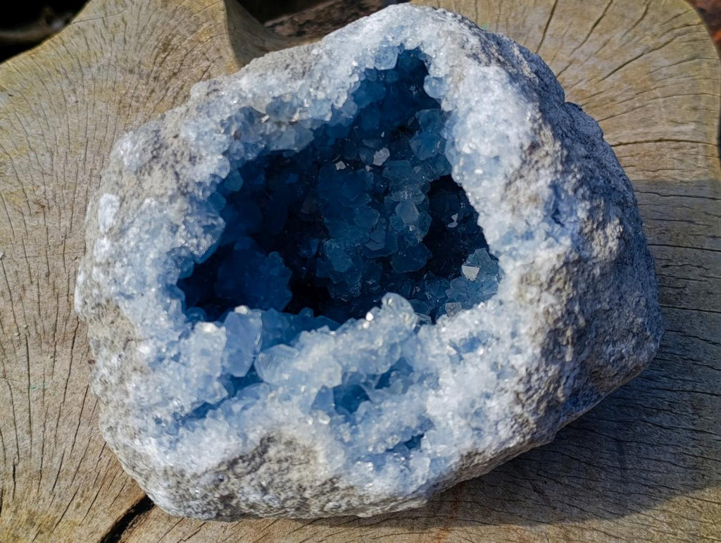 Natural Large Blue Celestite Geode Specimen x 1 From Sakoany, Madagascar - Toprock Gemstones and Minerals 
