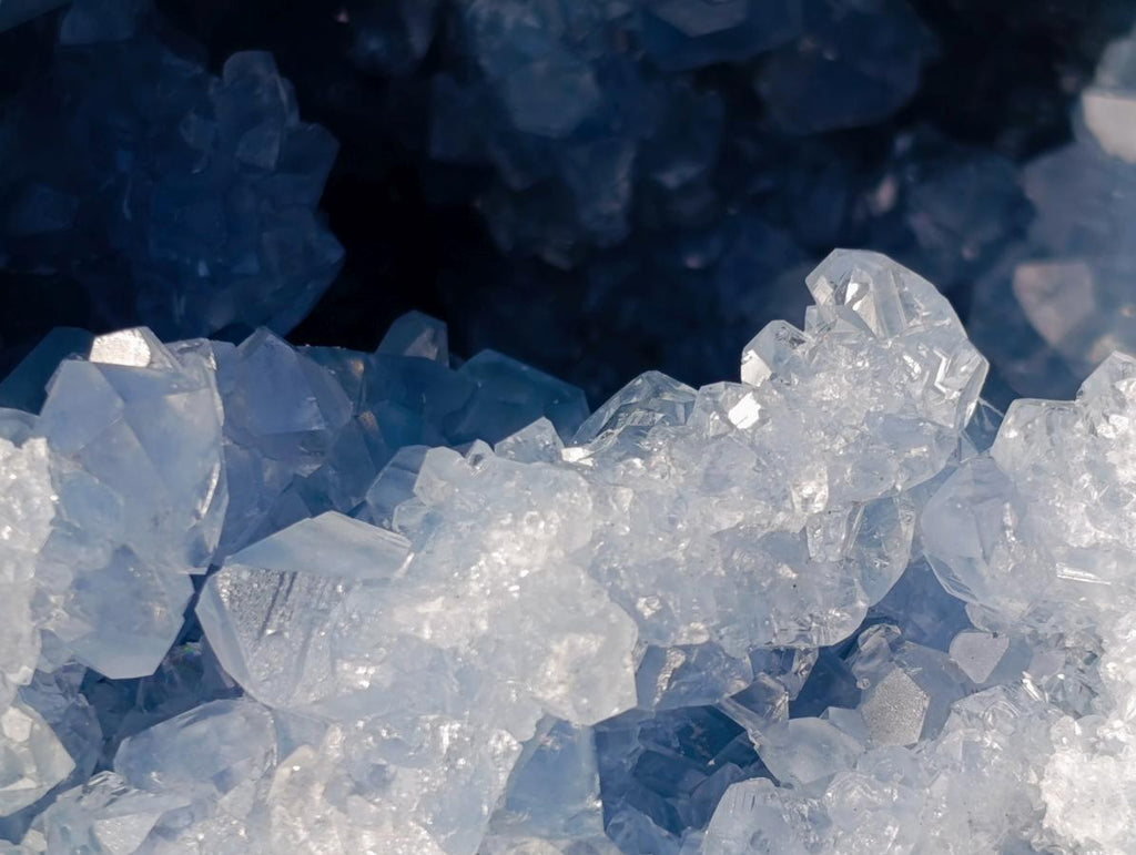 Natural Large Blue Celestite Geode Specimen x 1 From Sakoany, Madagascar - Toprock Gemstones and Minerals 