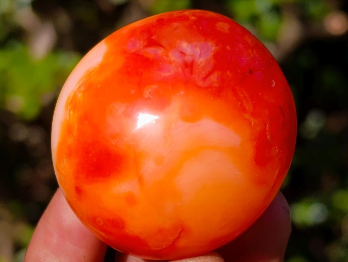 Polished Carnelian Agate Gemstone Galets x 31 From Madagascar - Toprock Gemstones and Minerals 