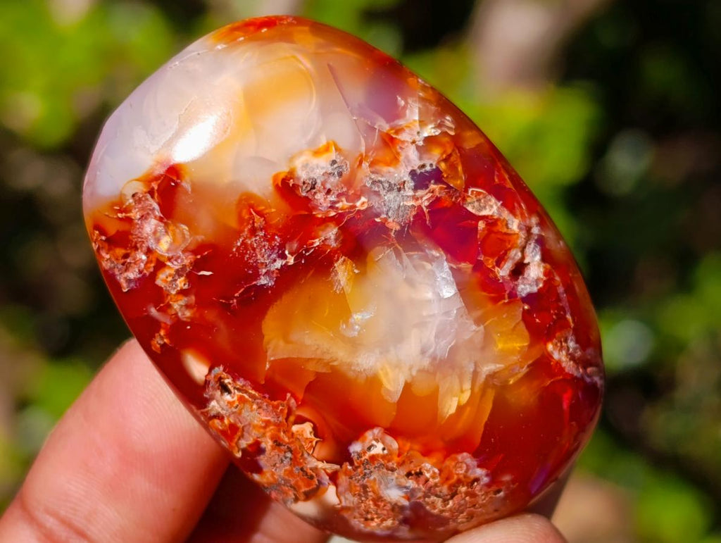 Polished Carnelian Agate Gemstone Galets x 31 From Madagascar - Toprock Gemstones and Minerals 