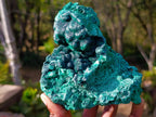 Natural Cabinet Silky Malachite Specimens x 2 From Kasompe, Congo - Toprock Gemstones and Minerals 
