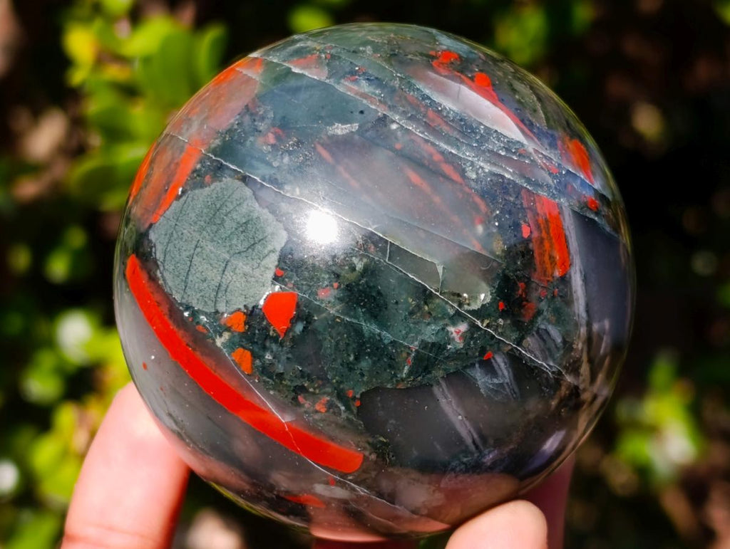 Polished Bloodstone Spheres x 2 From Swaziland - Toprock Gemstones and Minerals 