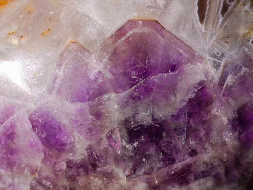 Polished Purple Chevron Amethyst Standing Display Pieces x 3 From Madagascar - Toprock Gemstones and Minerals 