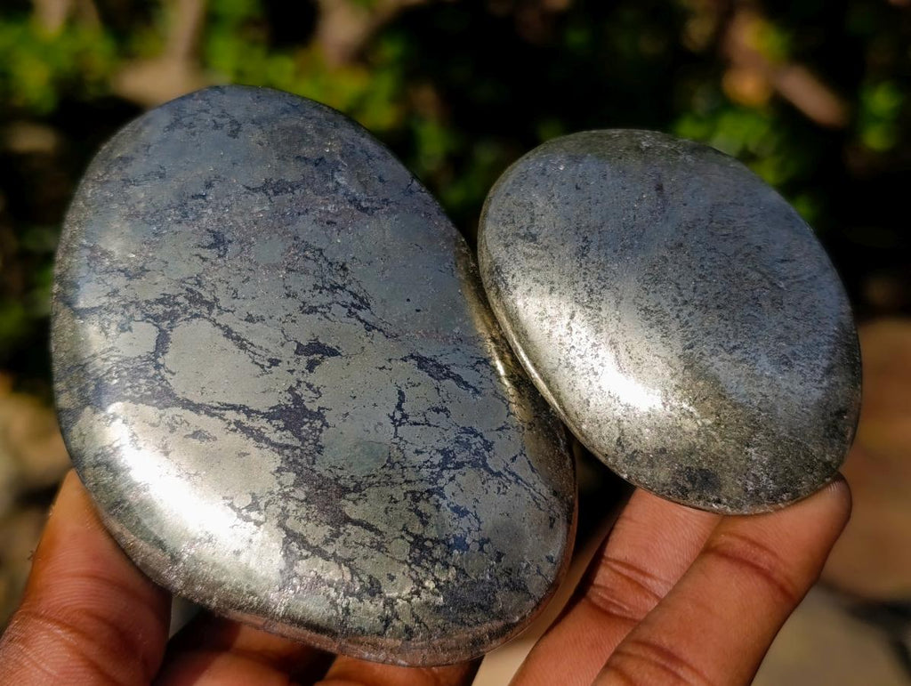 Polished Basalt Pharaoh Stone Galets x 6 From Iron Duke Mine, Zimbabwe - Toprock Gemstones and Minerals 