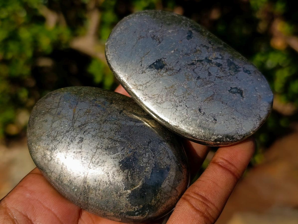 Polished Basalt Pharaoh Stone Galets x 6 From Iron Duke Mine, Zimbabwe - Toprock Gemstones and Minerals 