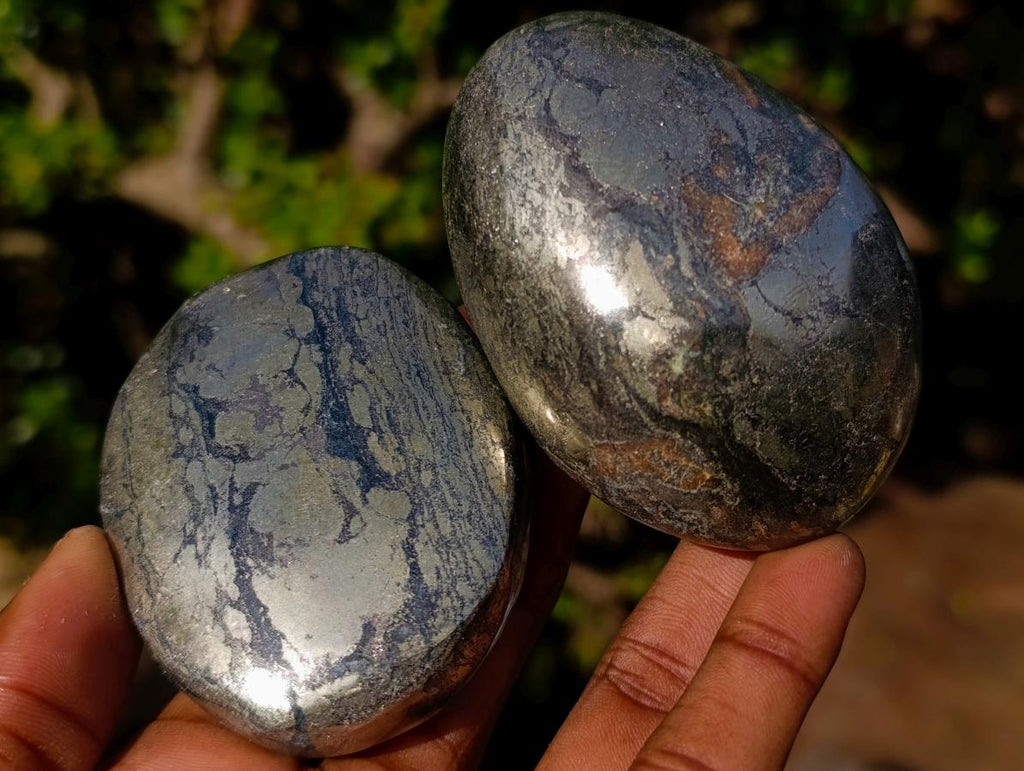 Polished Basalt Pharaoh Stone Galets x 6 From Iron Duke Mine, Zimbabwe - Toprock Gemstones and Minerals 