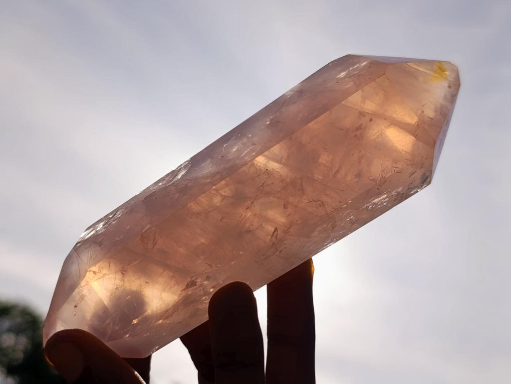 Polished Double Terminated Gemmy Rose Quartz Crystals x 4 From Madagascar - Toprock Gemstones and Minerals 