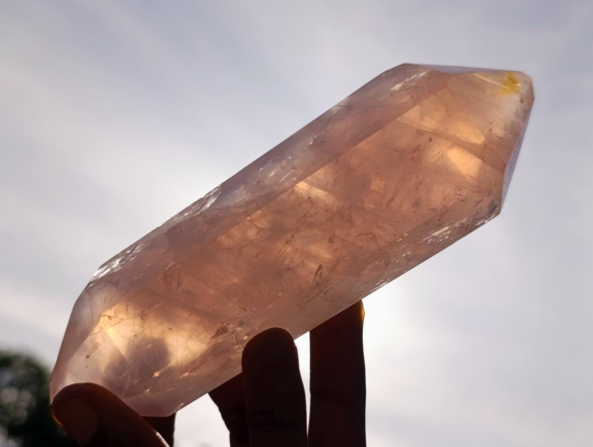 Polished Double Terminated Gemmy Rose Quartz Crystals x 4 From Madagascar - Toprock Gemstones and Minerals 