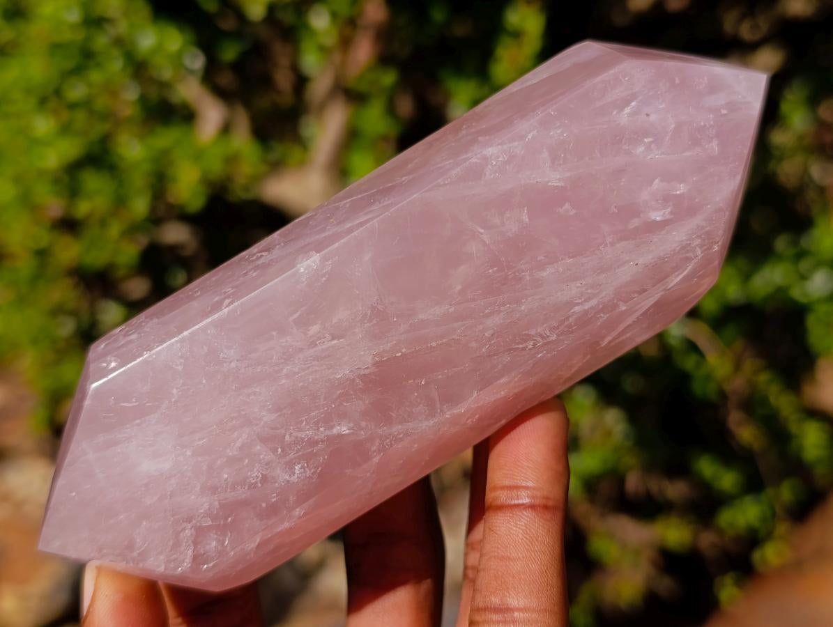 Polished Double Terminated Gemmy Rose Quartz Crystals x 4 From Madagascar - Toprock Gemstones and Minerals 