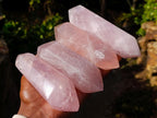 Polished Double Terminated Gemmy Rose Quartz Crystals x 4 From Madagascar - Toprock Gemstones and Minerals 