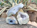 Polished On One Side Blue Lace Agate Geodes x 19 From Nsanje, Malawi - Toprock Gemstones and Minerals 