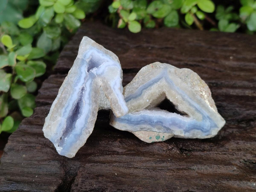 Polished On One Side Blue Lace Agate Geodes x 19 From Nsanje, Malawi - Toprock Gemstones and Minerals 